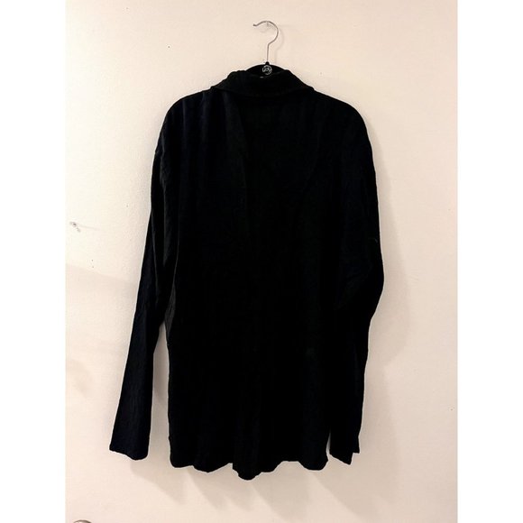 Black Flax Clay Button down long sleeve blouse Size medium - Picture 3 of 3